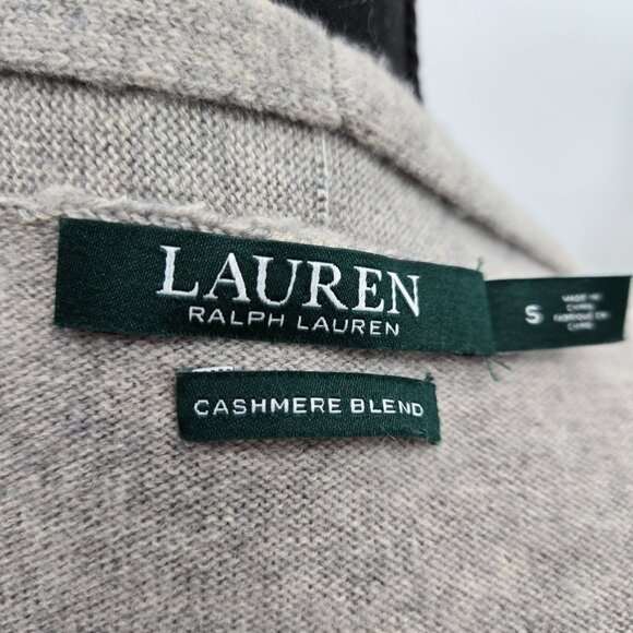 Lauren Ralph Lauren Gray Cashmere Wool Blend Sleeveless Open Shrug Small - Picture 7 of 11